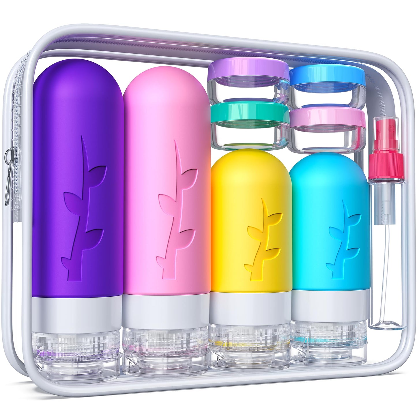 18pack Travel Bottles for Toiletries,TSA Approved Silicone Travel Containers for Toiletries,Leak Proof Refillable Liqus Shampoo And Conditioner travel Essentials toiletry Bottles