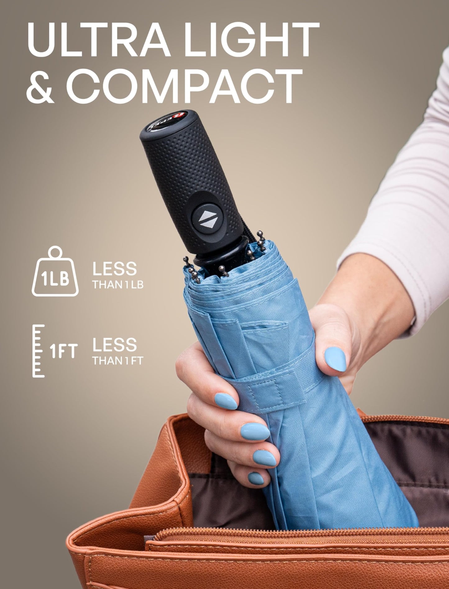 REPEL Windproof Travel Umbrella - Compact & Withstands Winds up to 85MPH , Strongest Premium Auto Folding Umbrella for Rain and Sun - Durable, Light & Portable for Women & Men , Fits Backpack & Cars