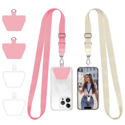 Doormoon Phone Lanyard, Universal Adjustable Neck Strap for Phone Case Keys ID Badges Cell Phone Lanyard Compatible with iPhone, Samsung, Most Smartphones, 2 Pack, Black Black