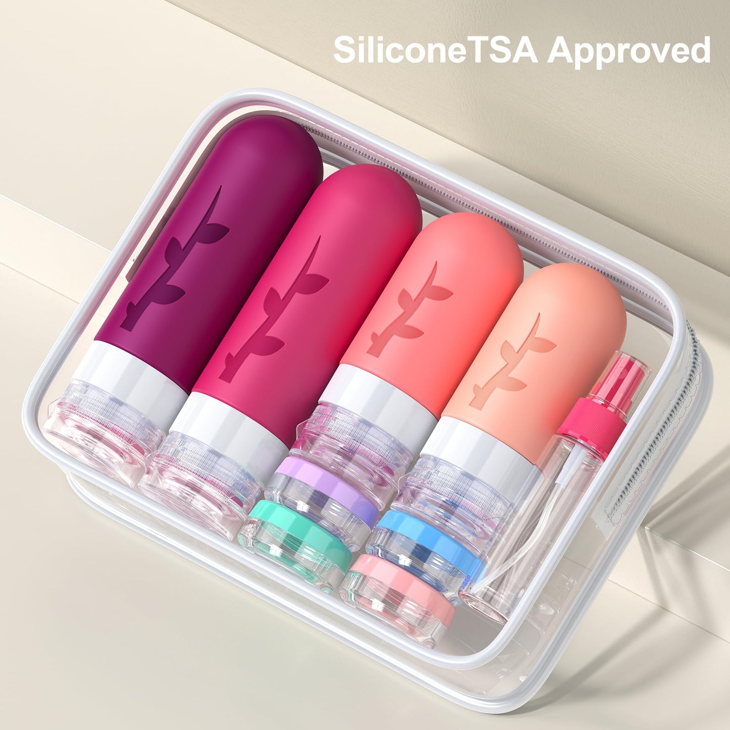 18pack Travel Bottles for Toiletries,TSA Approved Silicone Travel Containers for Toiletries,Leak Proof Refillable Liqus Shampoo And Conditioner travel Essentials toiletry Bottles