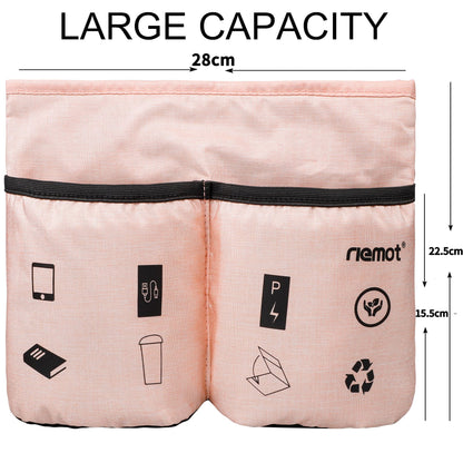 riemot Luggage Travel Cup Holder Free Hand Drink Carrier - Hold Two Coffee Mugs - Fits Roll on Suitcase Handles - Gifts for Flight Attendants Travelers Accessories Carbon Black