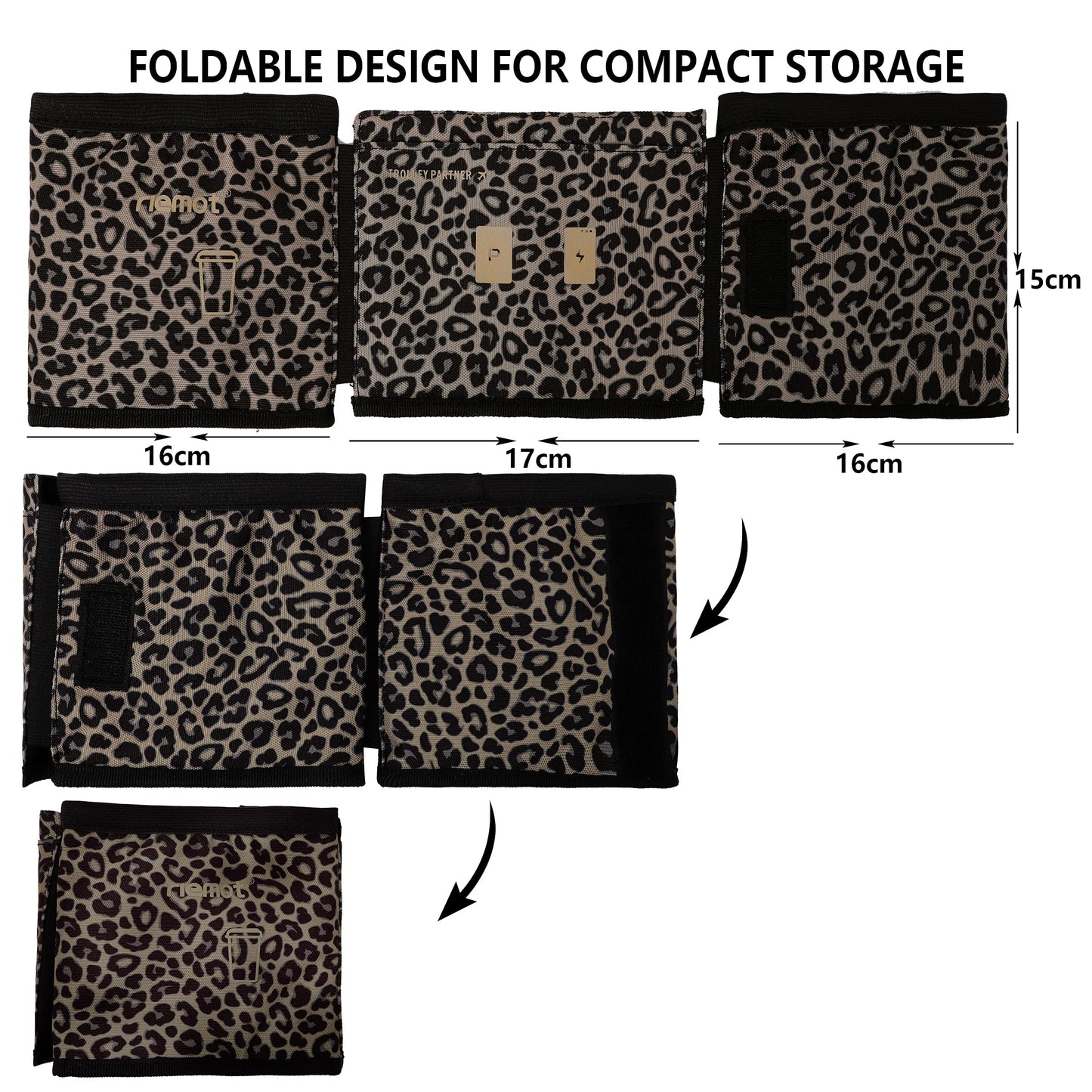 riemot Luggage Travel Cup Holder Free Hand Drink Carrier - Hold Two Coffee Mugs - Fits Roll on Suitcase Handles - Gifts for Flight Attendants Travelers Accessories Carbon Black