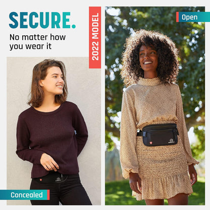 Alpha Keeper Hidden Travel Money Belt - RFID Blocking Waist Wallet & Passport Holder for Women and Men, Anti-Theft Slim Security Pouch