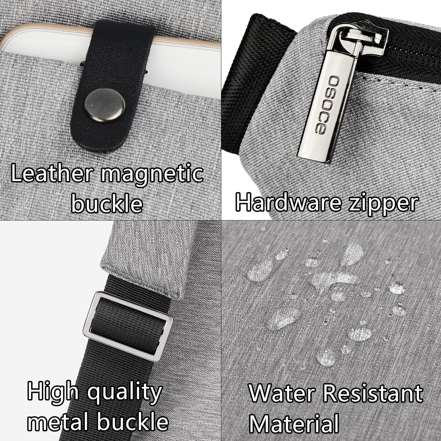 OSOCE Anti Theft Crossbody Bags Sling Bag for Women Men Waterproof Wander Bag for Sports and Travel. (1-BLACK, Small)